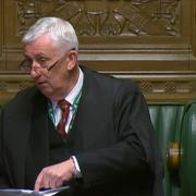 Speaker of the House of Commons Sir Lindsay Hoyle announces he has selected amendments tabled by Labour and the Government to the SNP’s Gaza ceasefire motion in the House of Commons, London