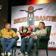 Podcast creator Dave Neal and motorcyclist Shane Byrne