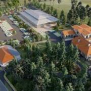 An aerial view of what the proposed wedding venue would look like