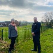 Great Harwood, Rishton and Clayton-le-Moors County Councillor Carole Haythornthwaiteand Cllr Steven Smithson at the Masefield Close play area