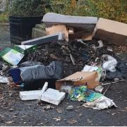 The fly-tipping at the entrance to Blackburn's Queen's Park