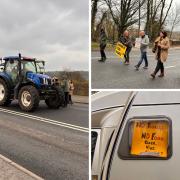 Farmers and their supporters staged a peaceful protest along the A59 near Preston