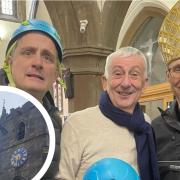 Graham Liver, Lindsay Hoyle and the The Rt Rev Philip North took on a daring abseiling challenge for charity