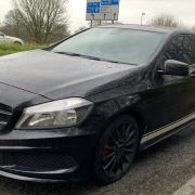 Officers said the Mercedes was stopped near Junction 8 for a closer inspection., earlier this week.