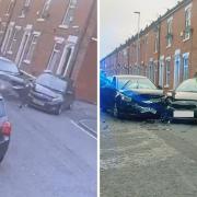 CCTV footage of a crash on Johnston Street in Blackburn