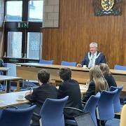 Students meeting with Ribble Valley mayor as they prep for CORVS2