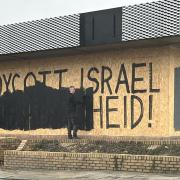 'Boycott Israel' graffiti on a building