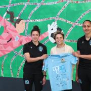 Millie Chandarana and Jade Richards  were joined Sue Smith at the National Football Museum.