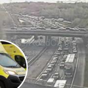Two people taken to hospital after motorway crash involving van and three cars