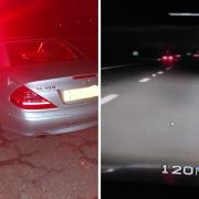 A man was stopped after he was caught driving at 120mph on the M55