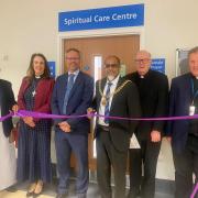Left to right: Imam Fazal Hassan, Anglican Bishop of Lancaster, Jill Duff, East Lancashire Hospitals Trust Chief Executive, Martin Hodgson, Mayor of Burnley, Councillor Shah Hussain, Vicar-General Fr Peter Hopkinson and Canon Andrew Horsfall