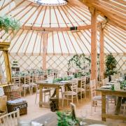 The pub's wedding yurt with space for up to 90 guests
