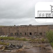 The existing site in Belthorn, and a drawing of how the house could have looked