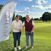 Zara Ali is presented the Pleasington Putter by Lady President Janette Smart