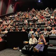 The packed cinema auditorium during the screening