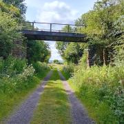 Old railway bridge along the line near Thornton