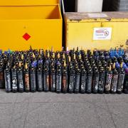 Nitrous oxide cannisters were found