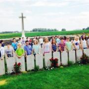 St Mary’s Hall students at a British military cemetery in France