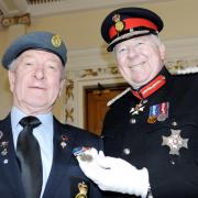 HONOUR: Ken Abbott received his medal from Lord Shuttleworth