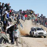 ON THEIR WAY: Elfyn Evans and Daniel Barritt on their way to third place in Rally Argentina
