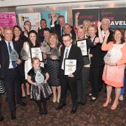 TOP OF THE CLASS: The winners celebrate at the Lancashire Telegraph Schools Awards 2015 at Stanley House, Mellor