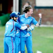 Burnley’s Cole Hayman enjoys a wicket ball