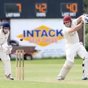GUNNING FOR SECOND: Enfield batsman Liam Bedford in action against Todmorden on Sunday     Picture: KIPAX