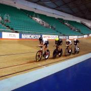 AIMING HIGH: Nab Racing train at Manchester Velodrome ahead of this weekend’s national championships