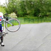 Picture by Julian Brown for The Lancs Telegraph 23/05/14....Pendleâs gold medallist Steven Burke MBE puts the new Nelson cycle track through its paces..... (17647260)