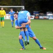 LIFT OFF: Nelson celebrate their win over Congleton