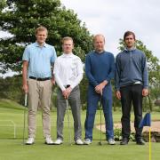 The semi finalsist line up from L to RBEN SCOTT, ANTHONY HARWOOD, MARK ASHWORTH, CURTIS CLARKINduring the Harold Ryden Semi Finals Golf.. At nelson Golf club Nelson on Tue 21st june 2016