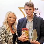 Keeley Watson with Special School Pupil of the Year, Thomas Palmowski.