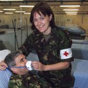 MEDIC: Major Sharon Stewart serves in a TA field hospital