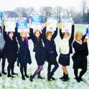 COME ON DIANA: Fellow Westholme students show their support