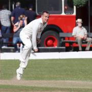 Jonathan Finch  bowls for Lowerhouse against Clitheroe