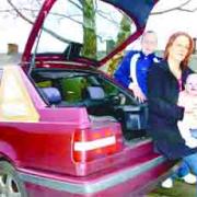 THEFT VICTIMS: Allan Gornall, Nicola Peggs and their daughter