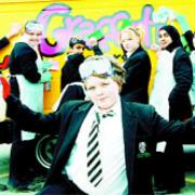 ACTION: Thomas Pole, 12, and fellow-students at Sir John Thursby College ready to go graffiti-busting