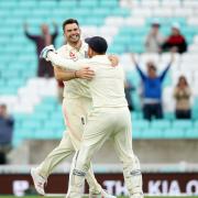 England's James Anderson celebrates taking the last wicket during the test match at The Kia Oval, London. PRESS ASSOCIATION Photo. Picture date: Tuesday September 11, 2018. See PA story CRICKET England. Photo credit should read: Adam