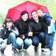 SPRING’S SPRUNG: The Preston family from Langho, from left, Daniel, nine, Heather, 12, mum Christine and Alec, five