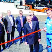 OPEN: Owen Coyle cuts the ribbon with MD David Shelton and (left to right) Burnley Mayor Coun John Harbour, Coun Gordon Birtwistle, Jon Grace (general manager) and Mayoress Gillian Harbour