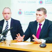 SHOCKED: Det Supt Mick Gradwell (left) and Insp Dean Holden and  at a Press conference after the attack on Sophie