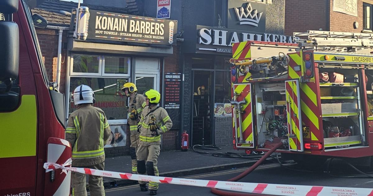 Four fire engines called to Blackburn takeaway blaze