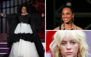 Dianna Ross (left), Alicia Keys (top right) and Billie Eilish (bottom right). Credit: PA/Canva
