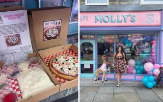 A giant cookie pizza kit sold at Molly Robbins' new cake shop