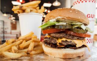 Five Guys burger and drink