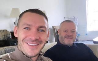 Kirk Norcross (left) with dad Mick Norcross (right), who took his own life in 2021
