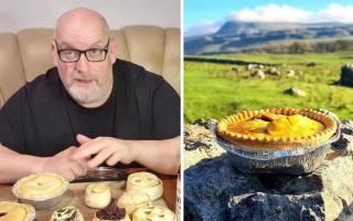 Steve Hallam and a 'bene and hotpot pie' made by Haffner's