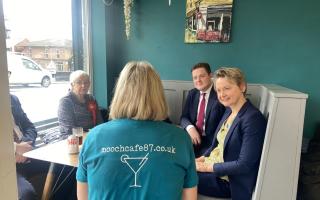 Shadow Home Secretary Yvette Cooper visited the Mooch Cafe in Padiham to discuss anti-social behaviour