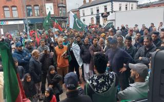 Crowds turned out in Blackburn in support of former Pakistani Prime Minister Imran Khan.