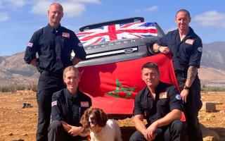 Lancashire firefighters, and search dog Davey B, have returned from Morocco after an earthquake
